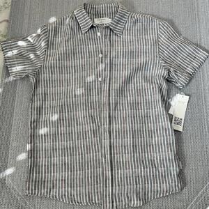 Ocean Current Striped Short‎ Sleeve Button-Up Shirt Size S